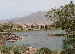 Sun City Aliante homes on water